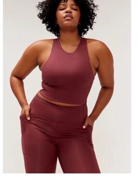 Girlfriend Collective Dylan Bra Dark Red